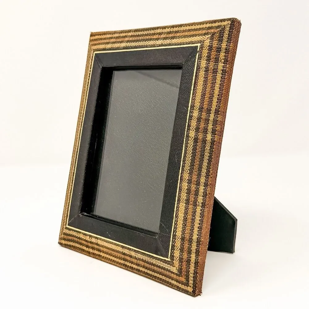 Vintage R & Y Augousti London Woven Textile Photo Frame 5x7 Fits 3.5x5 Designer
